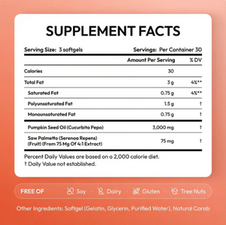 Pumpkin Seed Oil + Saw Palmetto Softgels - Zyntra®