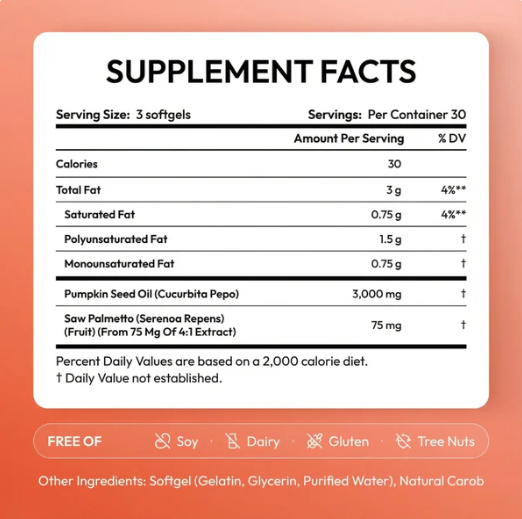 Pumpkin Seed Oil + Saw Palmetto Softgels - Zyntra®
