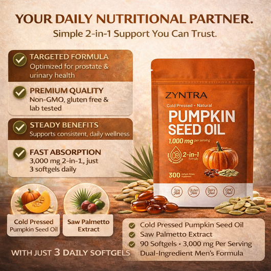 Pumpkin Seed Oil + Saw Palmetto Softgels - Zyntra®