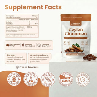 Ceylon Cinnamon 7200mg Equivalent with MCT Oil